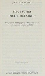 Deutsches Dichterlexikon: biograph.-bibliograph. Handwörterbuch zur dt. Literaturgeschichte